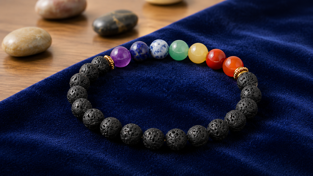 7 Chakra Lava Bracelet for Grounding