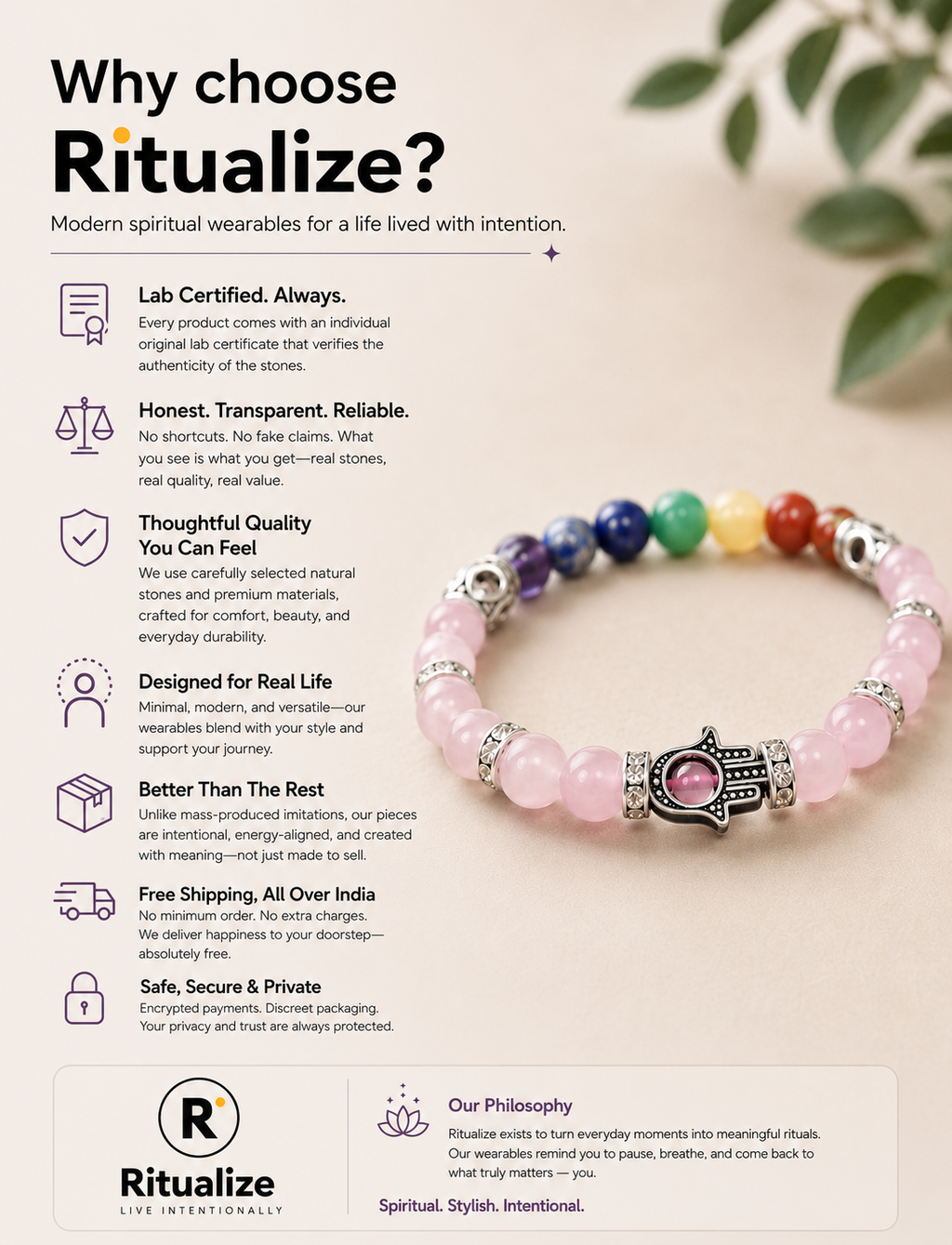 7 Chakra Lava Bracelet for Grounding