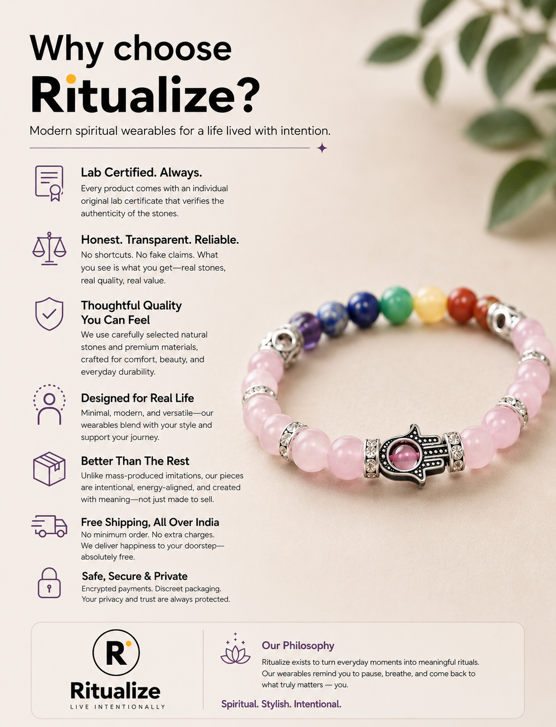 7 Chakra Lava Bracelet for Grounding