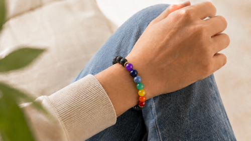 7 Chakra Lava Bracelet for Grounding